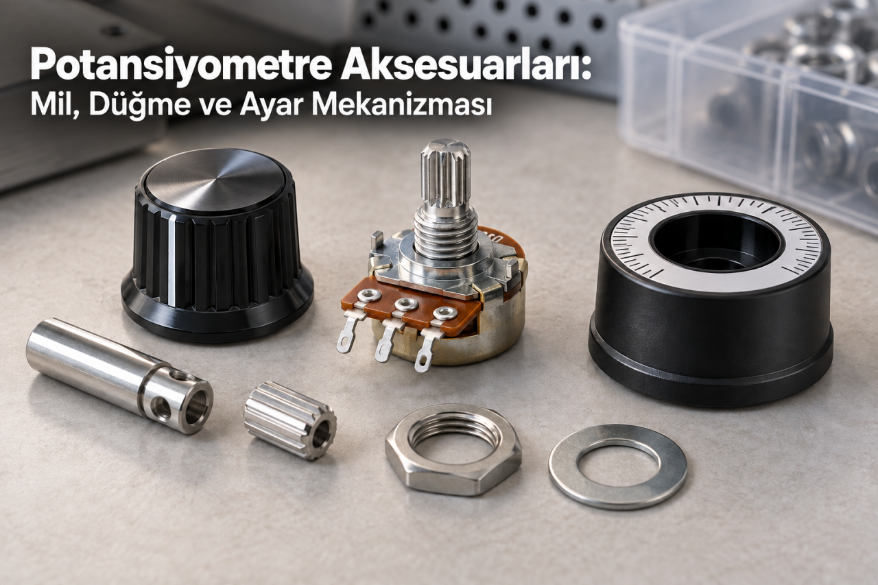 Potansiyometre Aksesuarları: Mil, Düğme ve Ayar Mekanizması