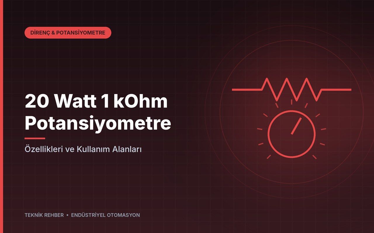 20 Watt 1 kOhm Potansiyometre: Özellikleri ve Kullanım Alanları
