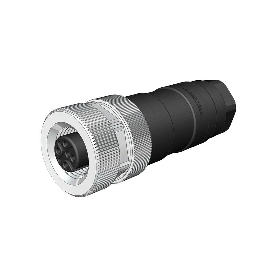 Velledq M12-F04T M12 4 Pin Dişi Düz Konnektör