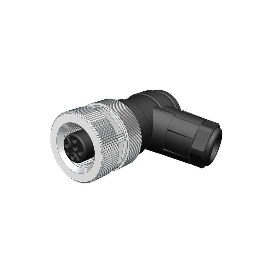 Velledq M12-F04S M12 4 Pin Dişi Açılı 90 Derece Konnektör