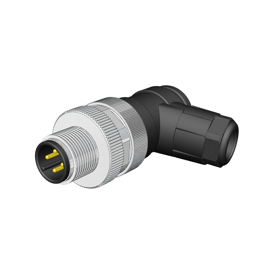 Velledq M12-M04S M12 4 Pin Erkek Açılı 90 Derece Konnektör