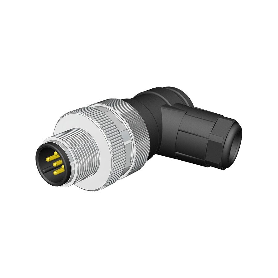 Velledq M12-M05S M12 5 Pin Erkek Açılı 90 Derece Konnektör