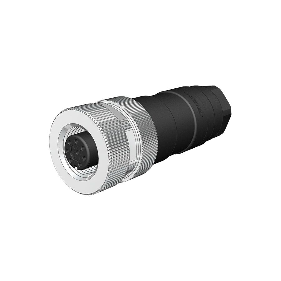 Velledq M12-F08T M12 8 Pin Dişi Düz Konnektör