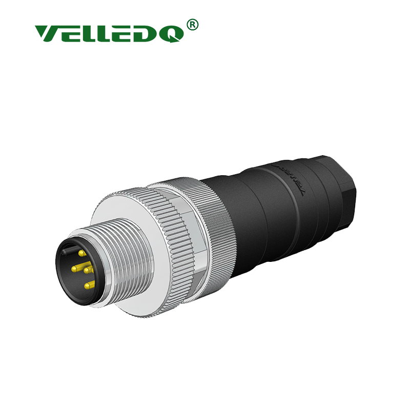 Velledq M12-M08T M12 8 Pin Erkek Düz Konnektör