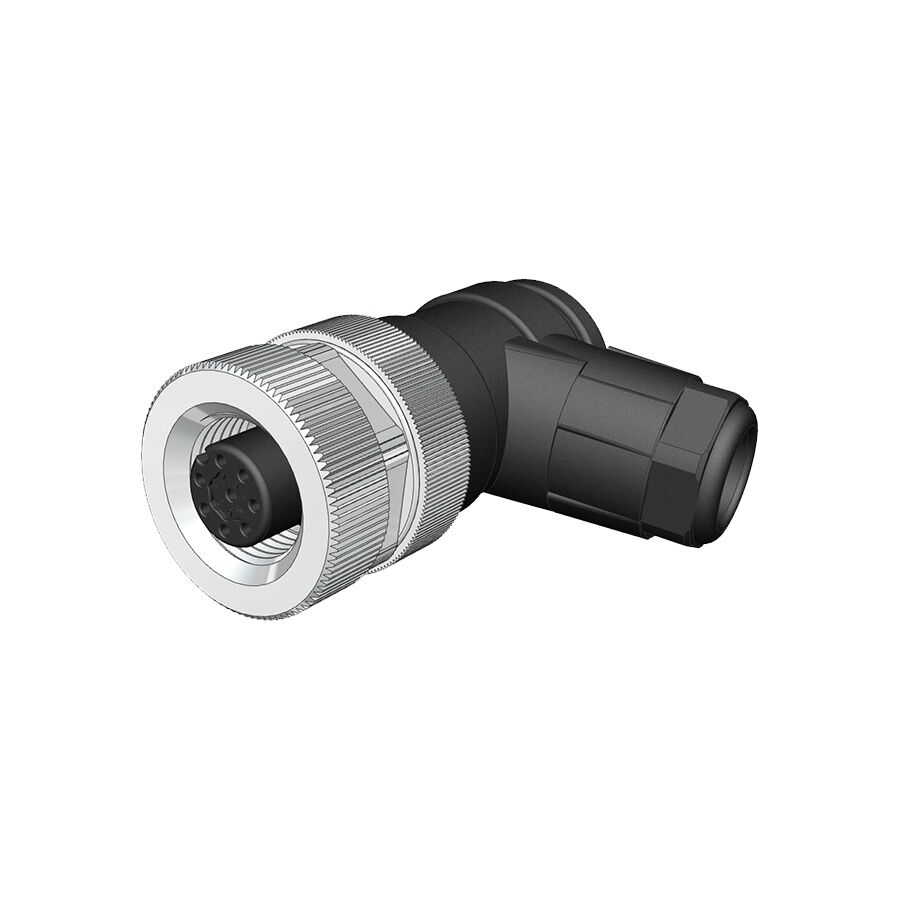 Velledq M12-F08S M12 8 Pin Dişi Açılı 90 Derece Konnektör