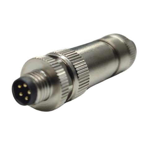 Velledq M8P-BM05T M8 5 Pin Erkek Seyyar B Code Metal Konnektör