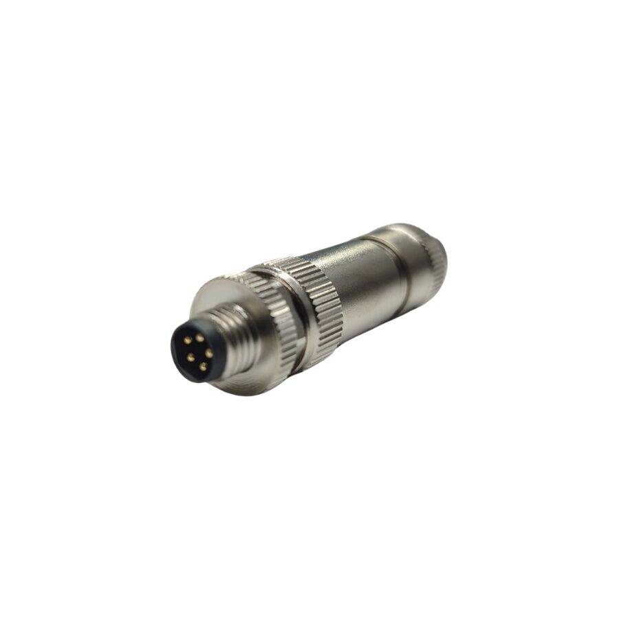 Velledq M8P-BM05T M8 5 Pin Erkek Seyyar B Code Metal Konnektör