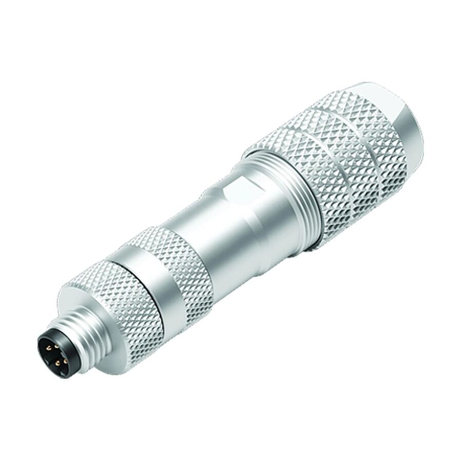 Velledq M8P-DM04T M8 4 Pin Erkek Seyyar D Code Metal Konnektör
