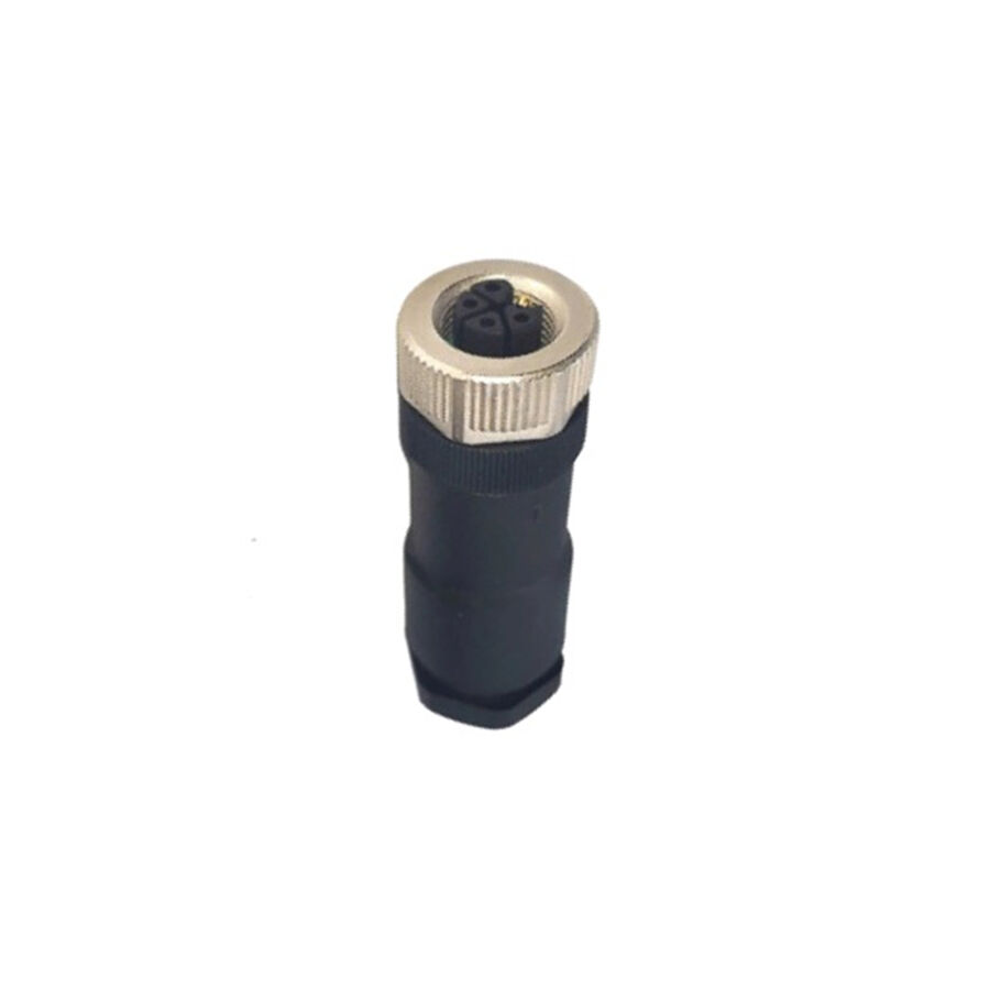 Velledq M12-LF05T M12 5 Pin L Code Seyyar Dişi Metal Konnektör