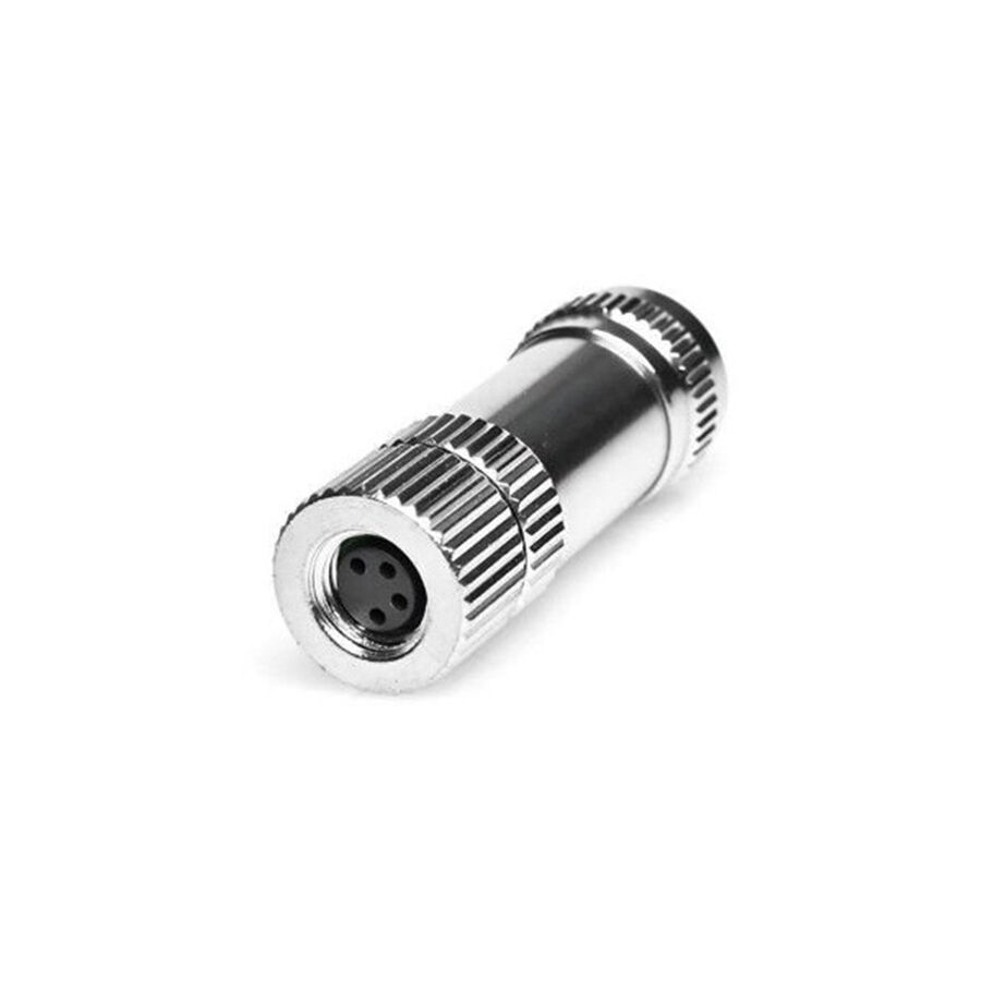 Velledq M8P-F04T M8 4 Pin Dişi Düz Metal Konnektör