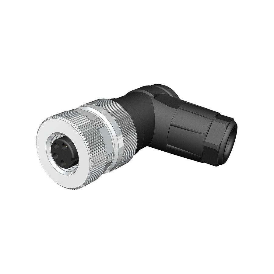 Velledq M8-F04S M8 4 Pin Dişi 90° Açılı Konnektör