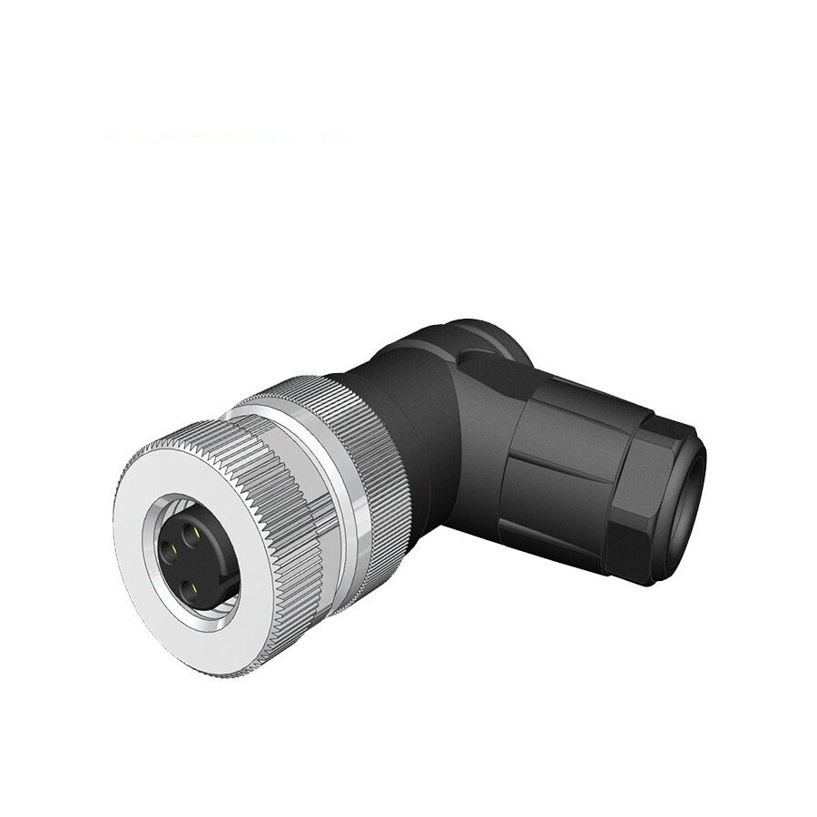 Velledq M8-F03S M8 3 Pin Dişi 90° Açılı Konnektör
