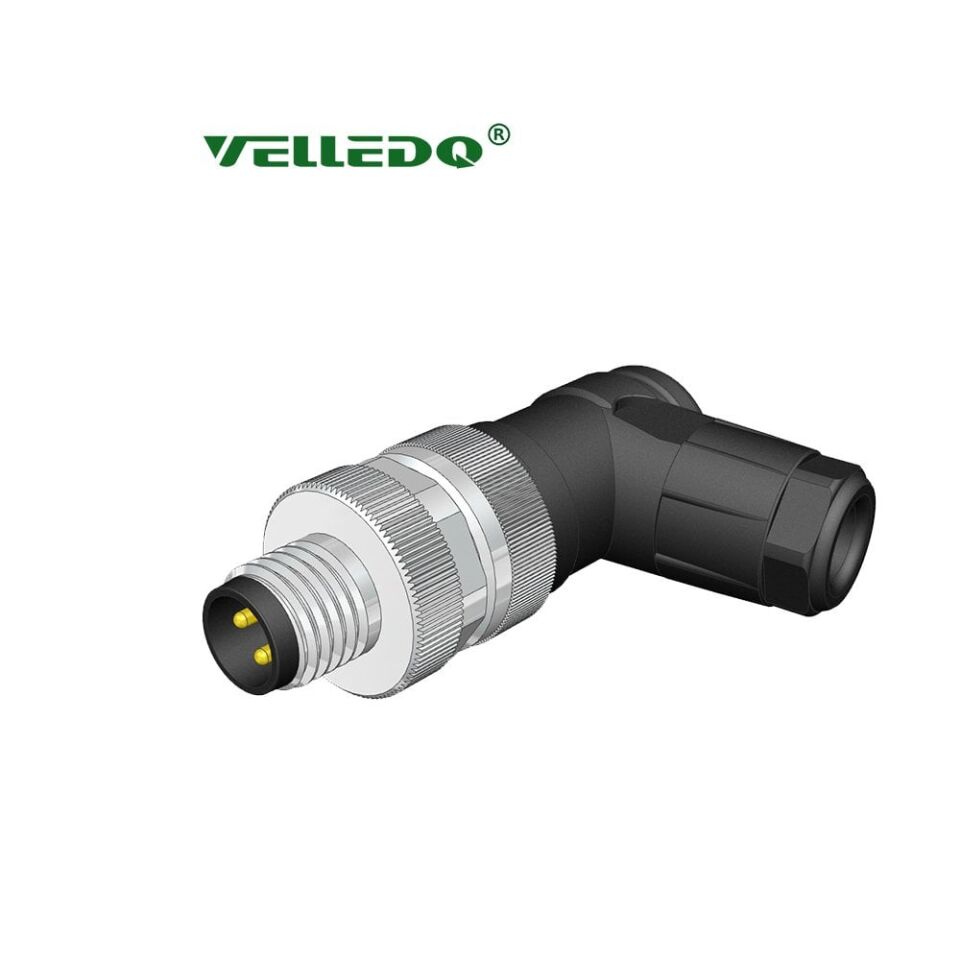 Velledq M8-M03S M8 3 Pin Erkek 90° Açılı Konnektör
