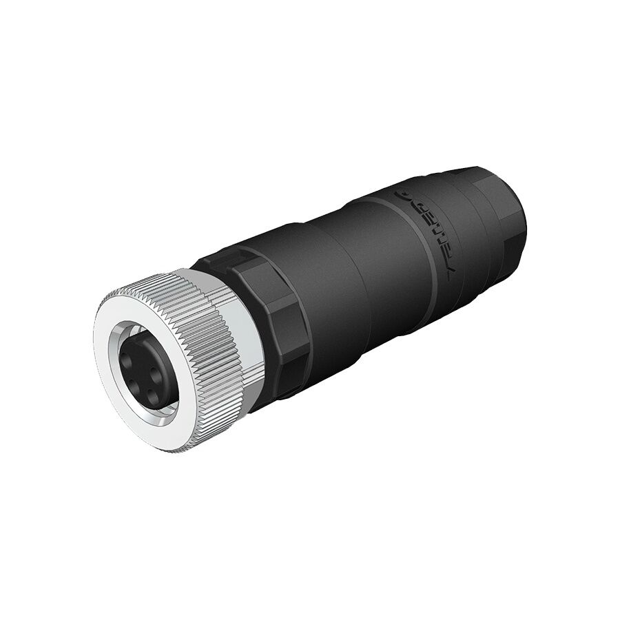 Velledq M8-F04T M8 4 Pin Dişi Düz Konnektör