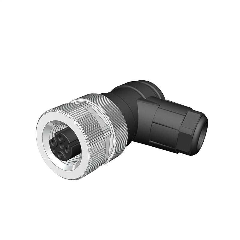 Velledq M12-DF04S M12 D Code 4 Pin Dişi Açılı 90° Konnektör