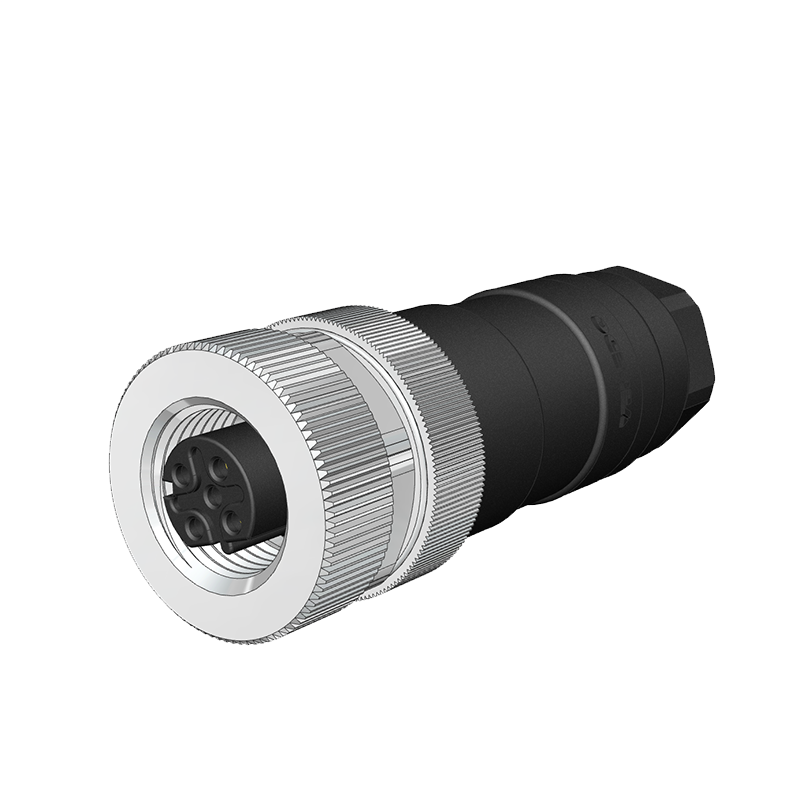 Velledq M12-DF04T M12 D Code 4 Pin Dişi Düz Konnektör
