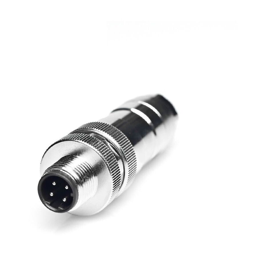 Velledq M12P-M03T M12 3 Pin Erkek Düz Metal Konnektör