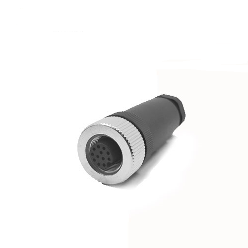 Velledq M12-F12T M12 12 Pin Dişi Düz Konnektör