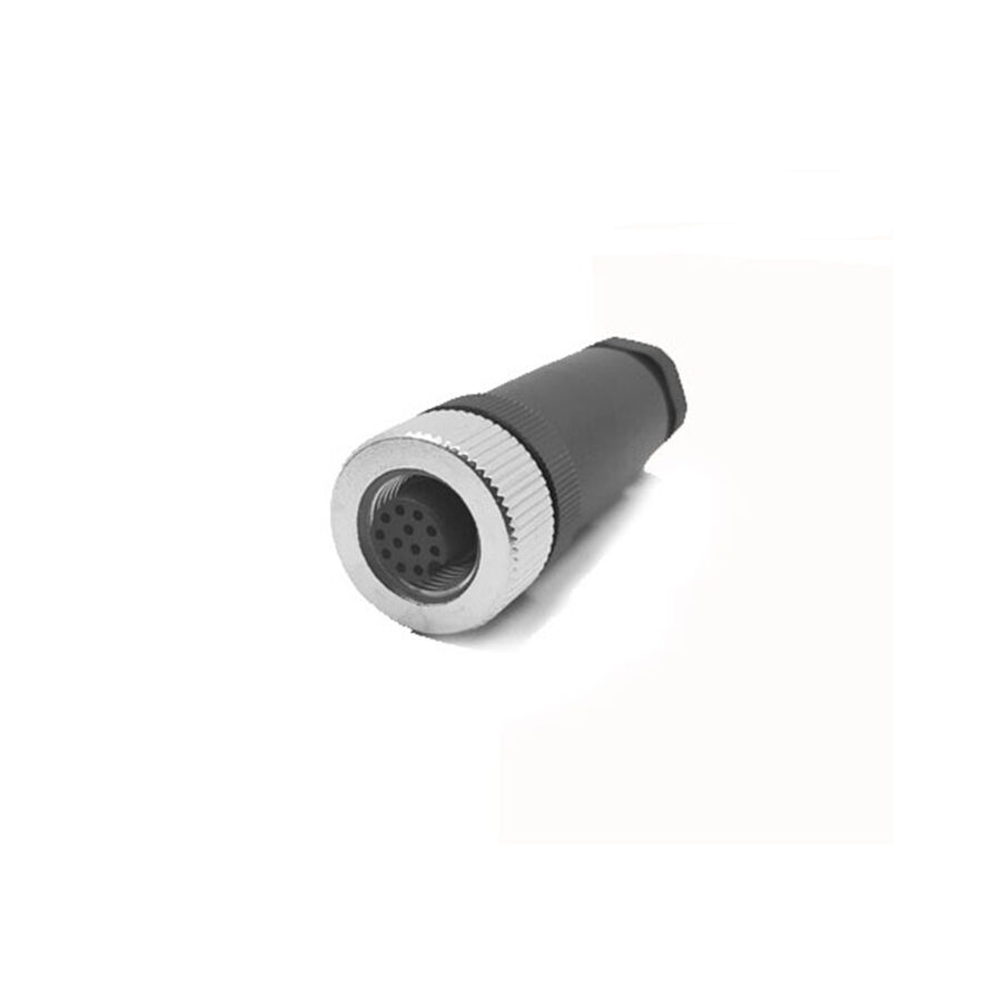 Velledq M12-F12T M12 12 Pin Dişi Düz Konnektör