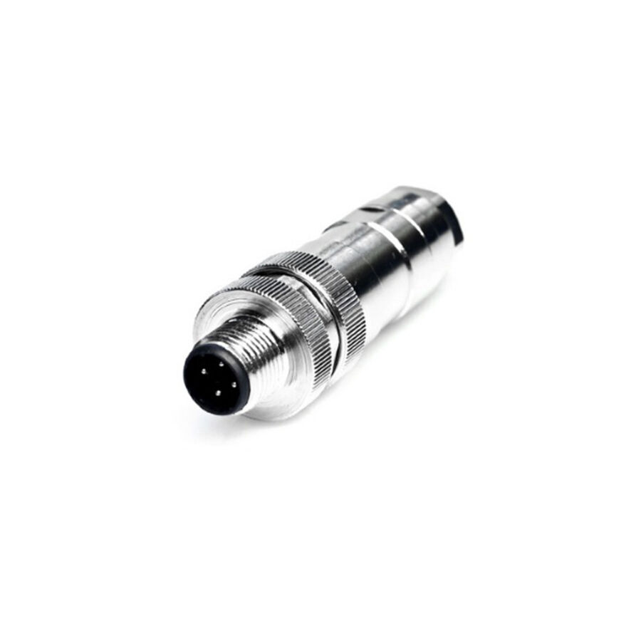 Velledq M12P-M04T M12 4 Pin Erkek Düz Metal Konnektör