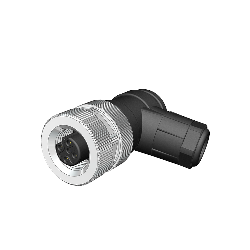 Velledq M12-BF04S M12 B Code 4 Pin Dişi 90° Açılı Konnektör