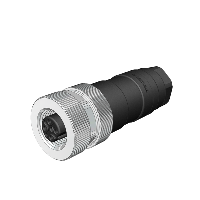 Velledq M12-BF04T M12 B Code 4 Pin Dişi Düz Konnektör
