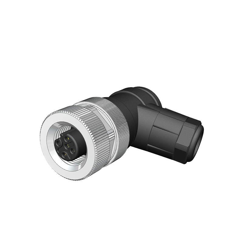Velledq M12-BF05S M12 B Code 5 Pin Dişi Açılı 90° Konnektör