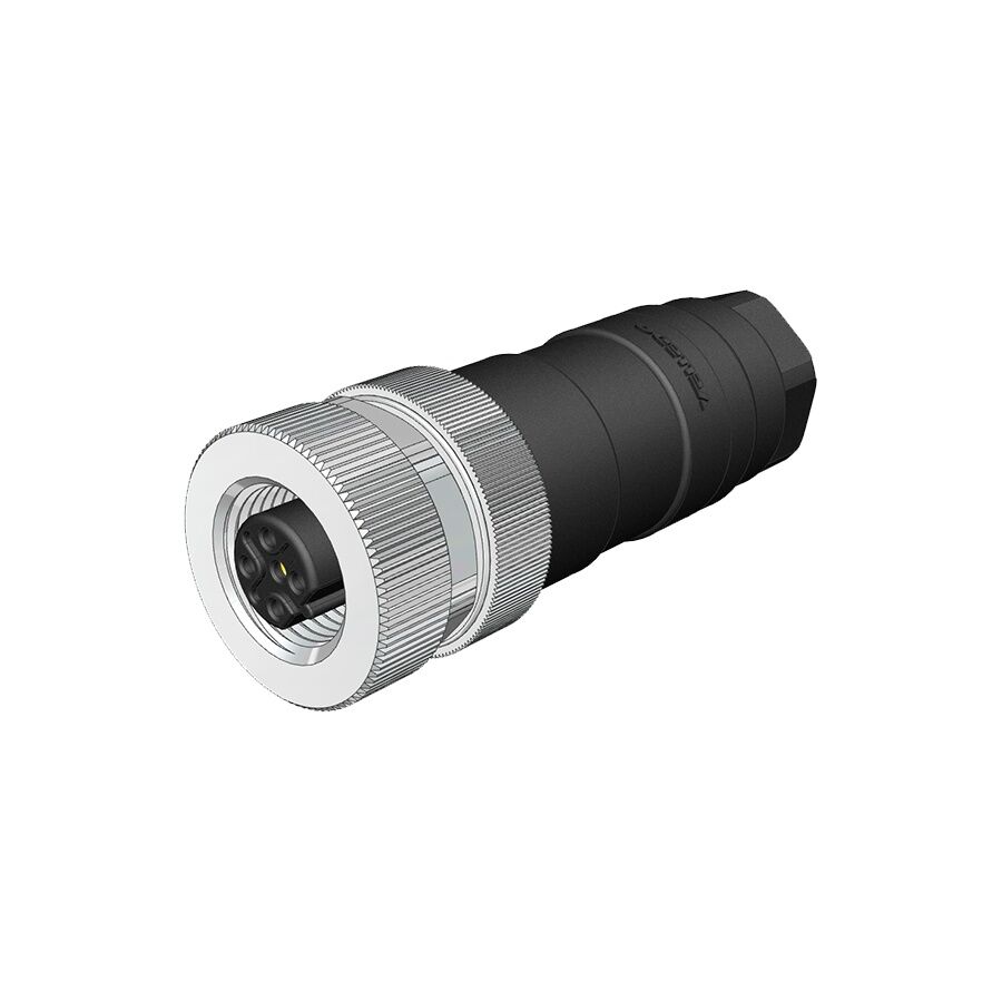 Velledq M12-BF05T M12 B Code 5 Pin Dişi Düz Konnektör