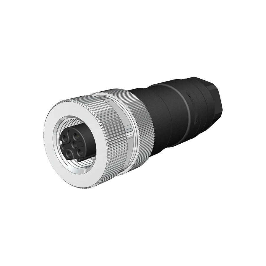 Velledq M12-DF05T M12 D Code 5 Pin Dişi Düz Konnektör