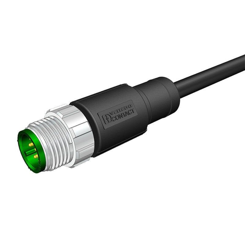Velledq M12-M08T-5.0PVC/BK M12 8 Pin Erkek Düz 5 Mt. Kablolu Konnektör - Sensör Kablosu