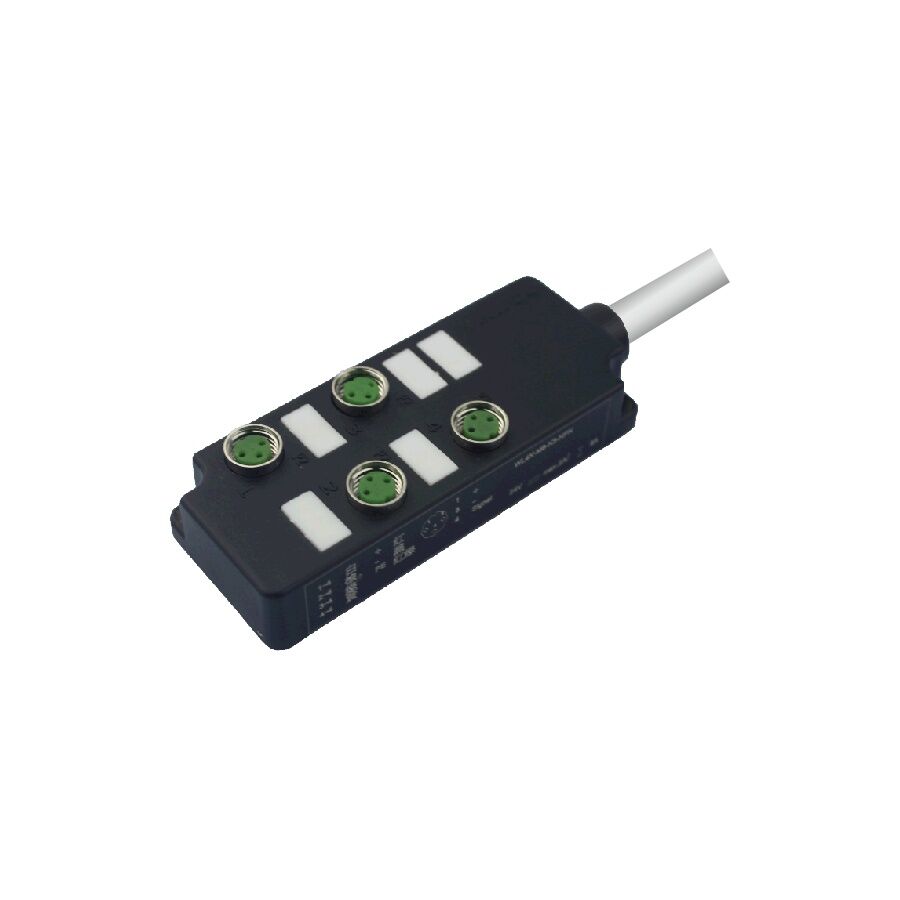 Velledq M8-A3-4K3P-5.0PVC/GY M8 3 Pin 4 Port PNP 5 Metre Kablolu Junction Box