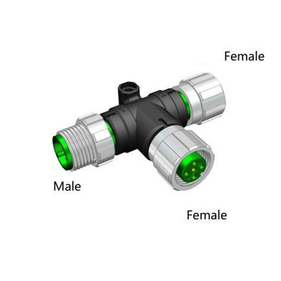 Velledq T-M12-M05/2F05 M12 T Tip 5 Pin Erkek - 5 Pin Dişi Konnektör
