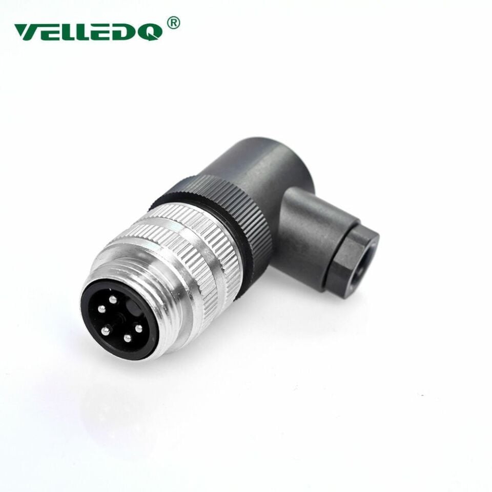 Velledq 7/8-M05S 7/8 5 Pin 90° Açılı Erkek Konnektör