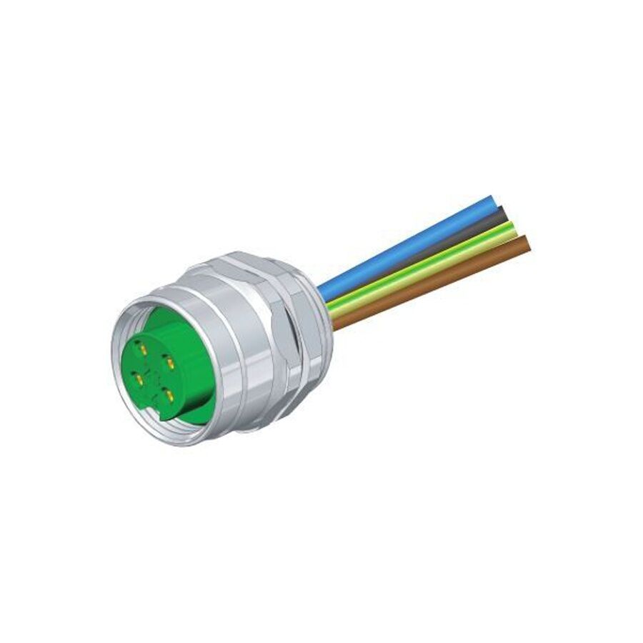 Velledq FLQ-7/8-M05 7/8 5 Pin Panel Erkek Konnektör 20 Cm Kablolu