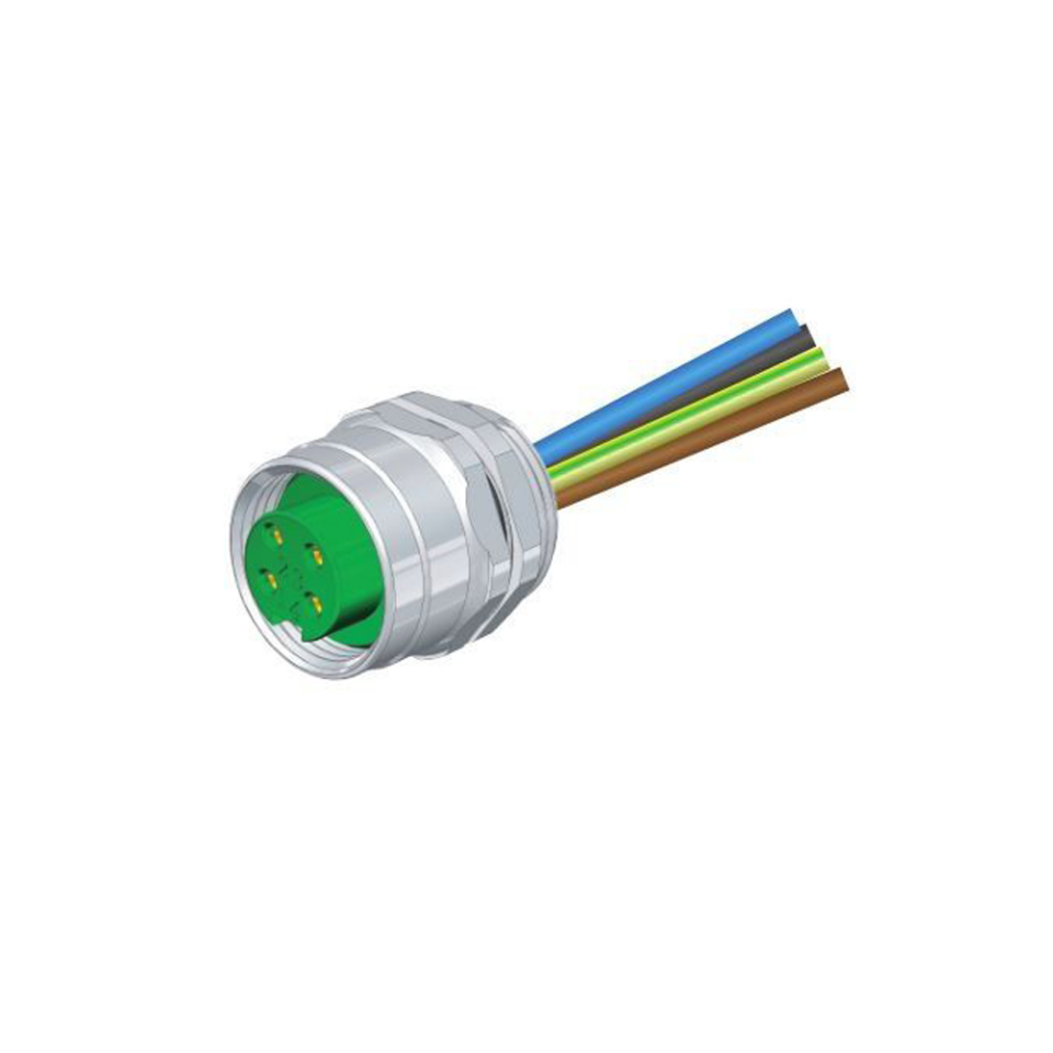 Velledq FLQ-7/8-F04 7/8 4 Pin Panel Dişi Konnektör 20 Cm Kablolu