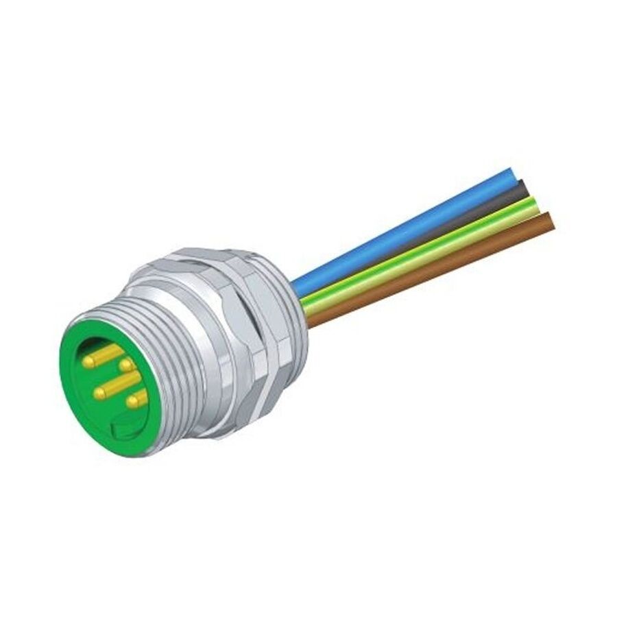 Velledq FLQ-7/8-M04T 7/8 4 Pin Panel Erkek Konnektör 20 Cm Kablolu