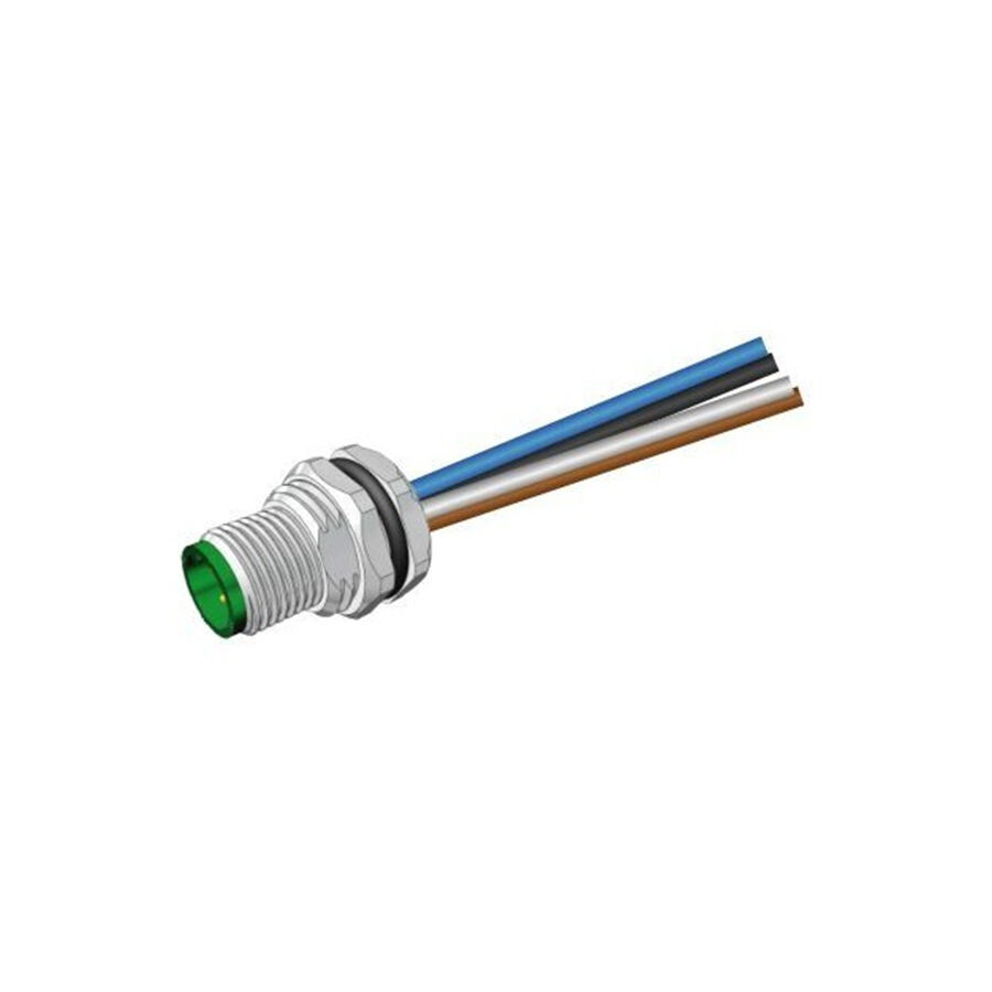 Velledq FLH-M12-M08(M16)02 M12 8 Pin Panel Tip Erkek 20 cm Kablolu Konnektör