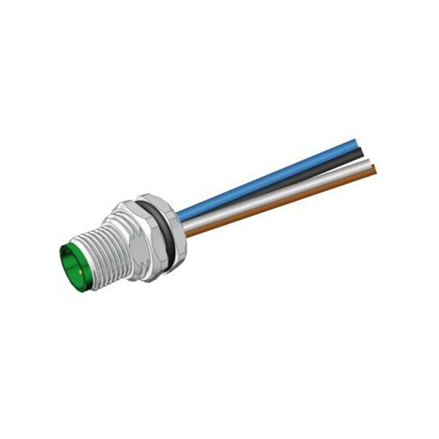 Velledq FLH-M12-M05(M16)02 M12 5 Pin Panel Tip Erkek 20 cm Kablolu Konnektör