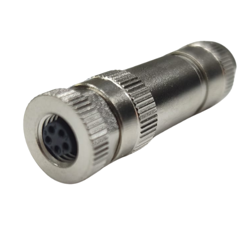 Velledq M8P-BF05T M8 5 Pin Dişi Seyyar B Code Metal Konnektör