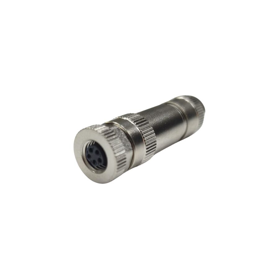 Velledq M8P-BF05T M8 5 Pin Dişi Seyyar B Code Metal Konnektör