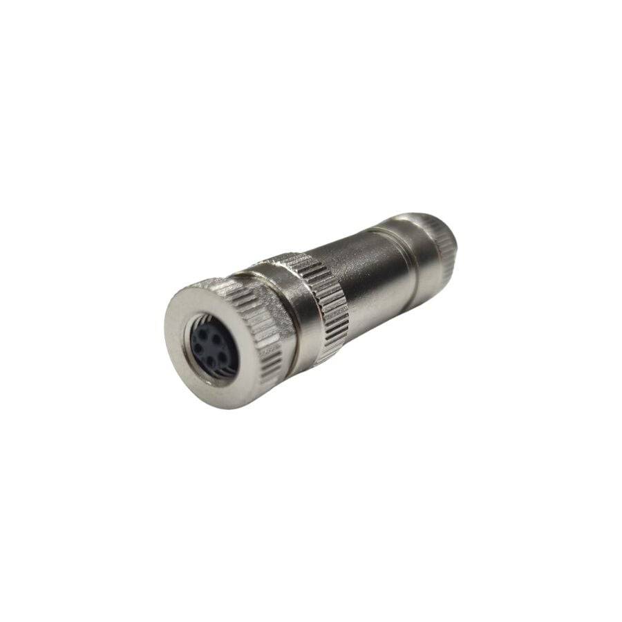 Velledq M8P-BF05T M8 5 Pin Dişi Seyyar B Code Metal Konnektör