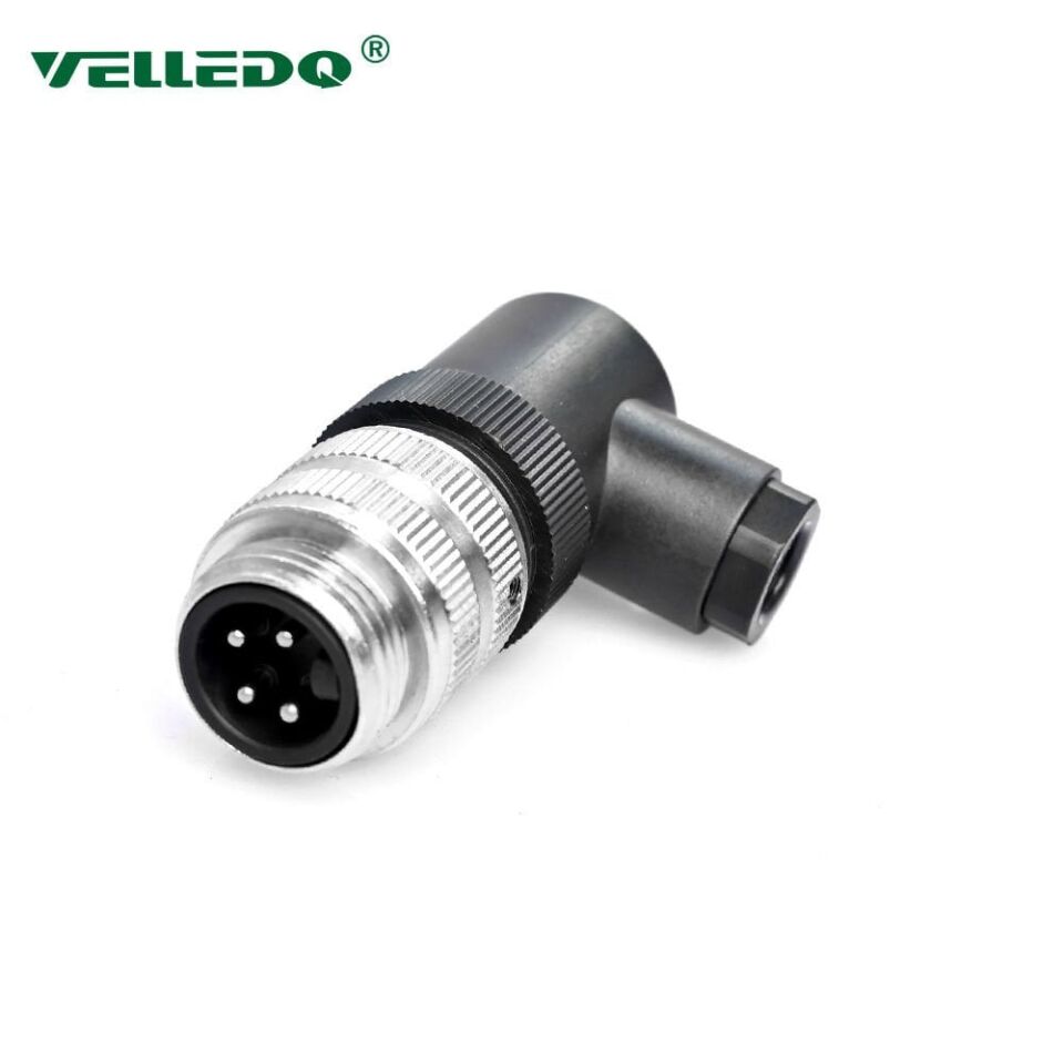 Velledq 7/8-M04S 7/8 4 Pin 90° Açılı Erkek Konnektör