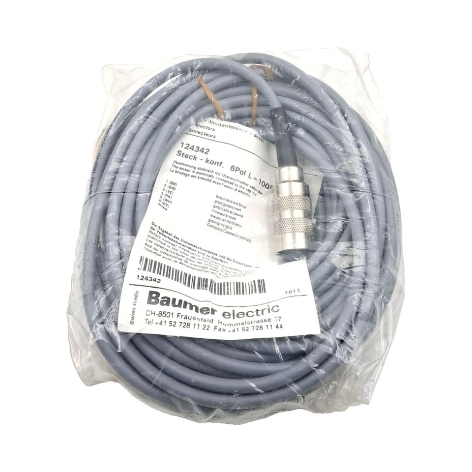 BAUMER 124342 Konnektör / Kablo 6 pin 10 m