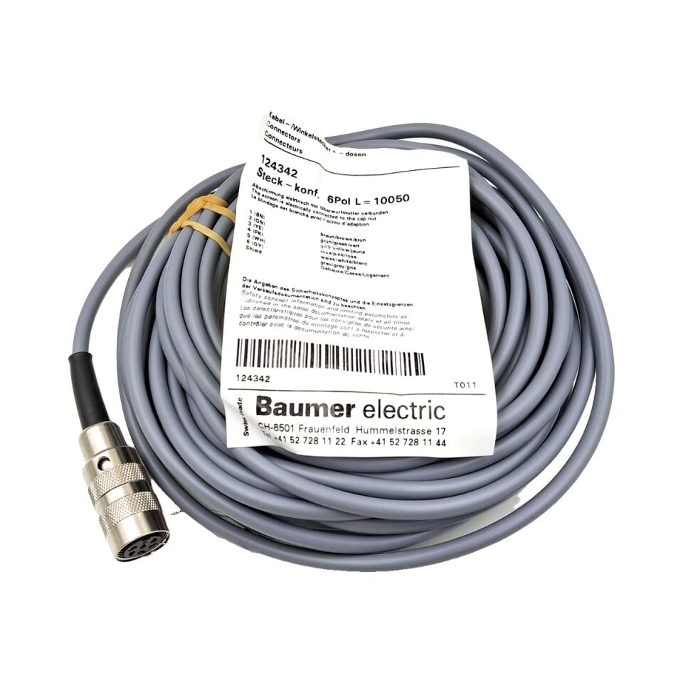 BAUMER 124342 Konnektör / Kablo 6 pin 10 m