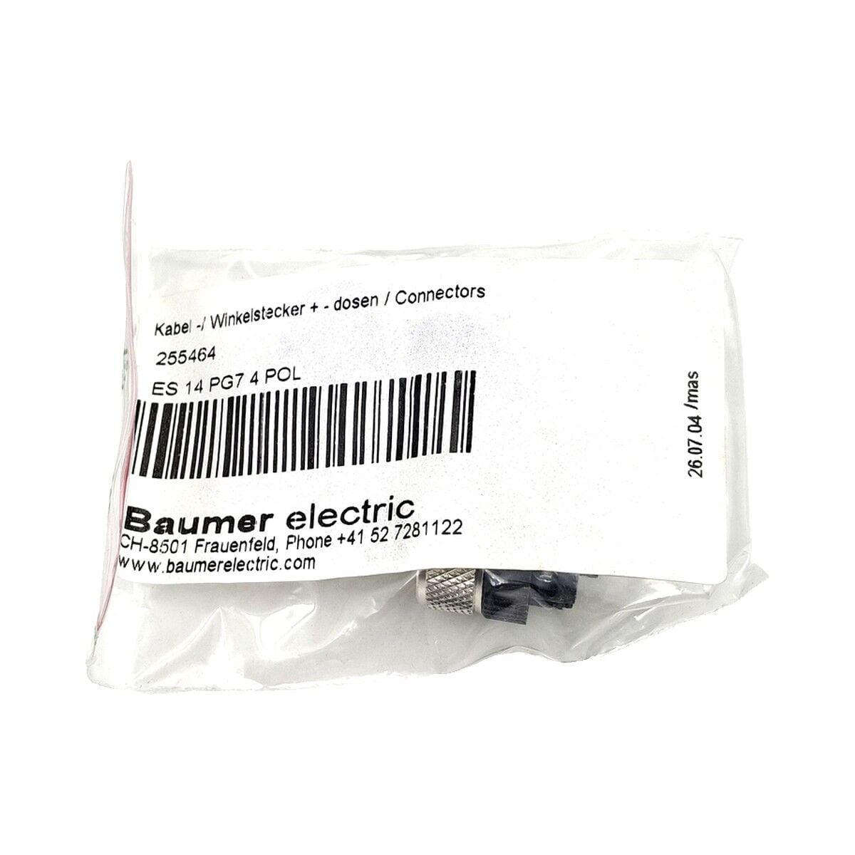 BAUMER ES 14 PG7 Konnektör 4 Pin PG7