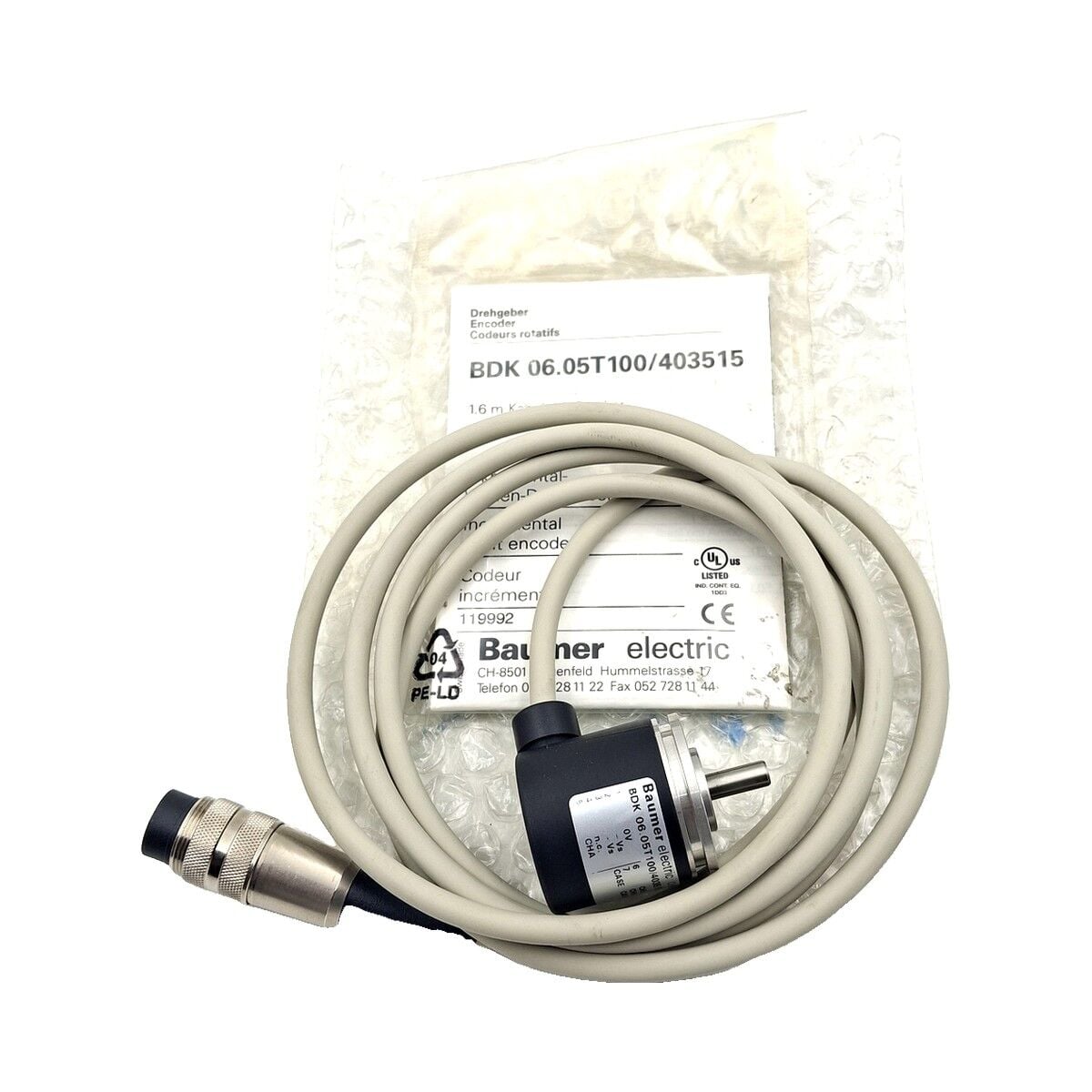 BAUMER BDK 06.05T100 403515 İnkremental Encoder 100 ppr Dolu Mil