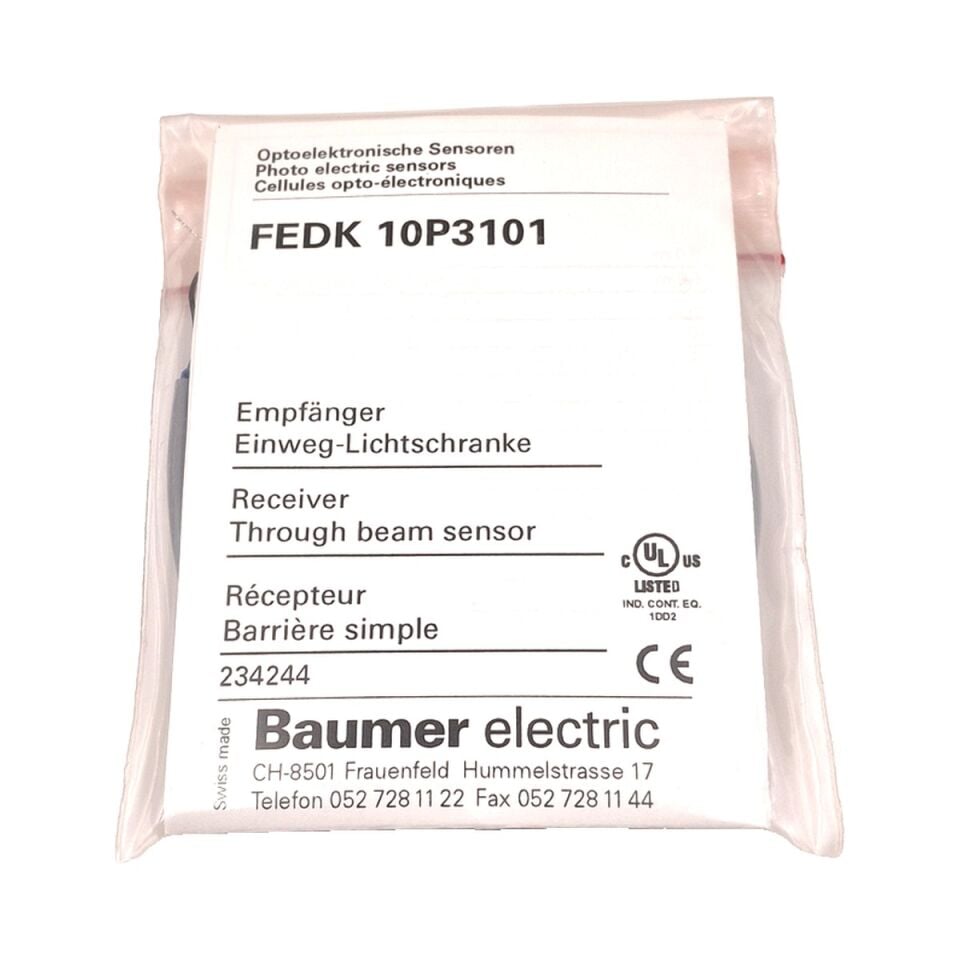 BAUMER FEDK 10P3101 Karşılıklı Tip Optik Sensör Alıcı PNP