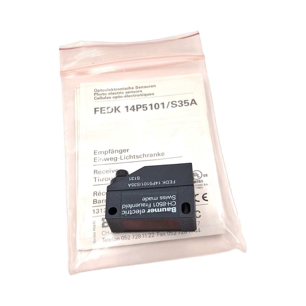 BAUMER FEDK 14P5101 S35A Karşılıklı Tip Optik Sensör Alıcı PNP