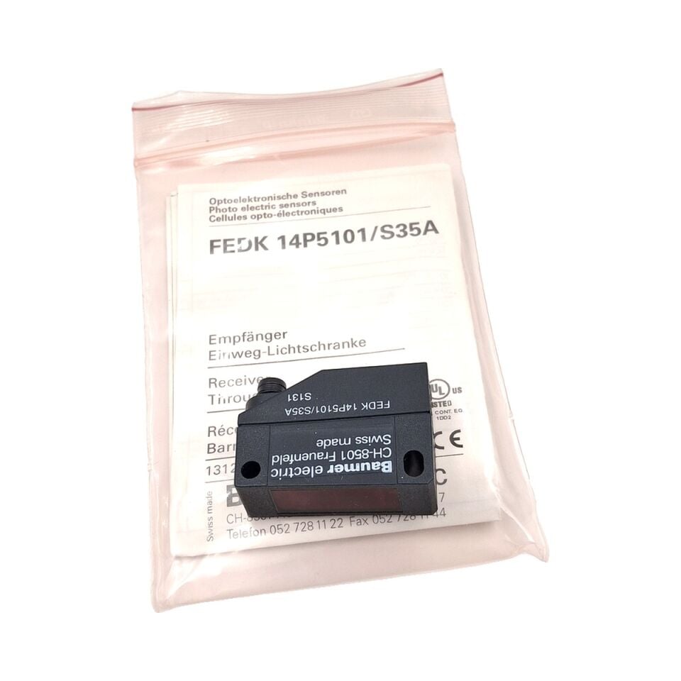 BAUMER FEDK 14P5101 S35A Karşılıklı Tip Optik Sensör Alıcı PNP