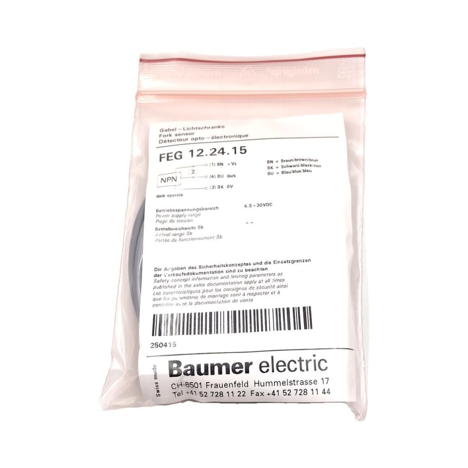 BAUMER FEG 12.24.15 Çatal Tipi Optik Sensör NPN